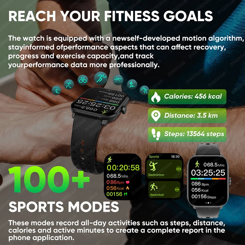 2.01" AMOLED Smart Watch With Bluetooth Calls & Fitness Tracking