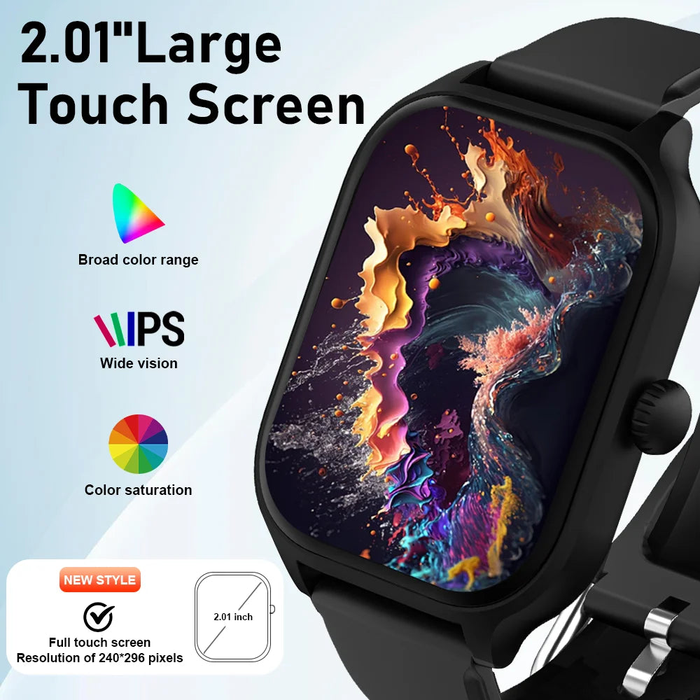 Bluetooth Smart Watch With Call, Heart Rate & SpO₂