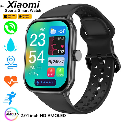 2.01" AMOLED Smart Watch With Bluetooth Calls & Fitness Tracking